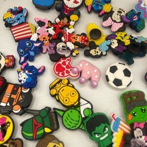 Disney Character Shoe Charms Set - Red, Blue, Green, Yellow